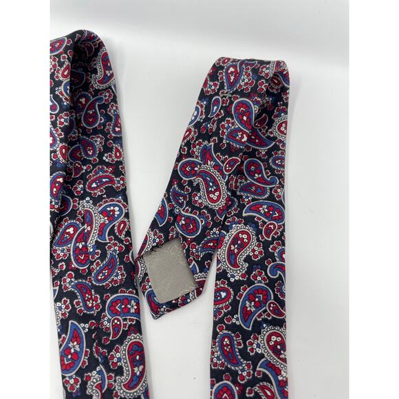 Mens Christian Dior Tie Made USA Woven Italy All Silk Paisley Designer - Picture 4 of 6